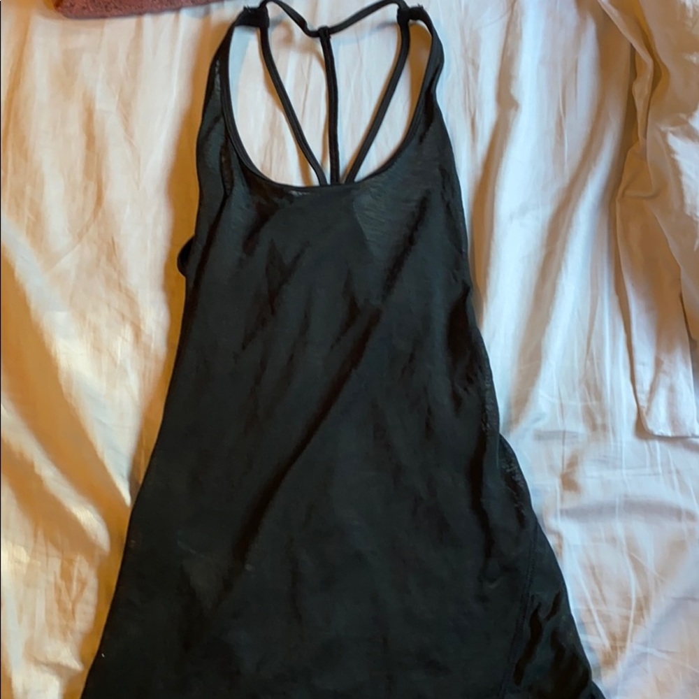 heathered black work our top